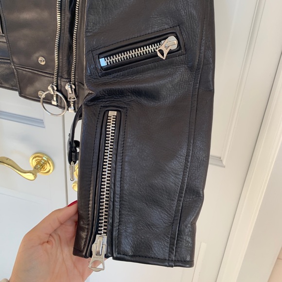 Acne Studios Men’s Leather Moto Jacket - Picture 12 of 15